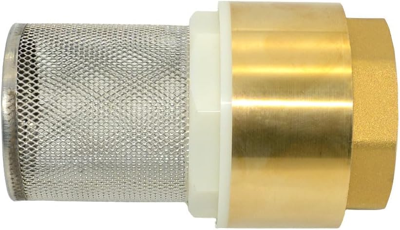 VARMHUS Brass Foot Valve with Filter, Check Valve for Water Pump, NPT Thread, Prevents Backflow (2inch)
