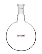 1000ml Borosilicate Glass Boiling Flask with 24/40 Standard Taper Outer Joint, Single Neck Round Bottom, 2 Pack