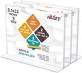 Acrylic Sign Holder 8.5 x 11 Horizontal T-Shape Flyer Stand 3 Pack | Double Sided Clear Frame, Landscape Display