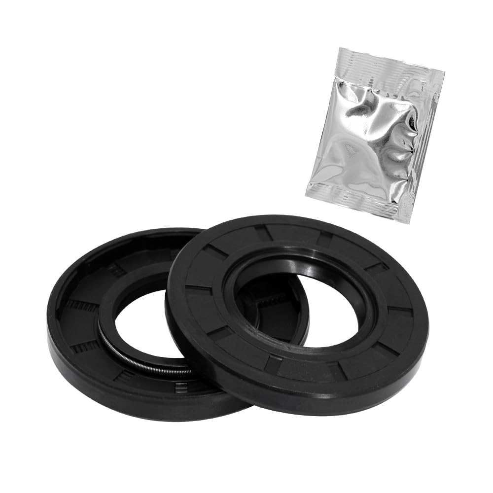 TC 20mm X 40mm X 7mm, 2PCS Black Double Lip Oil Seal, Nitrile Rubber Cover Double Lip with Spring, Oil Shaft Seal Fit for Bearing Shaft