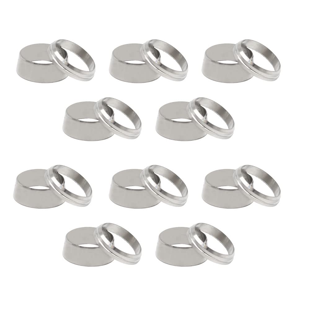 Yoebor Stainless Steel 304 Compression Ferrule 1/2" OD Sleeve Ring 10 Pairs