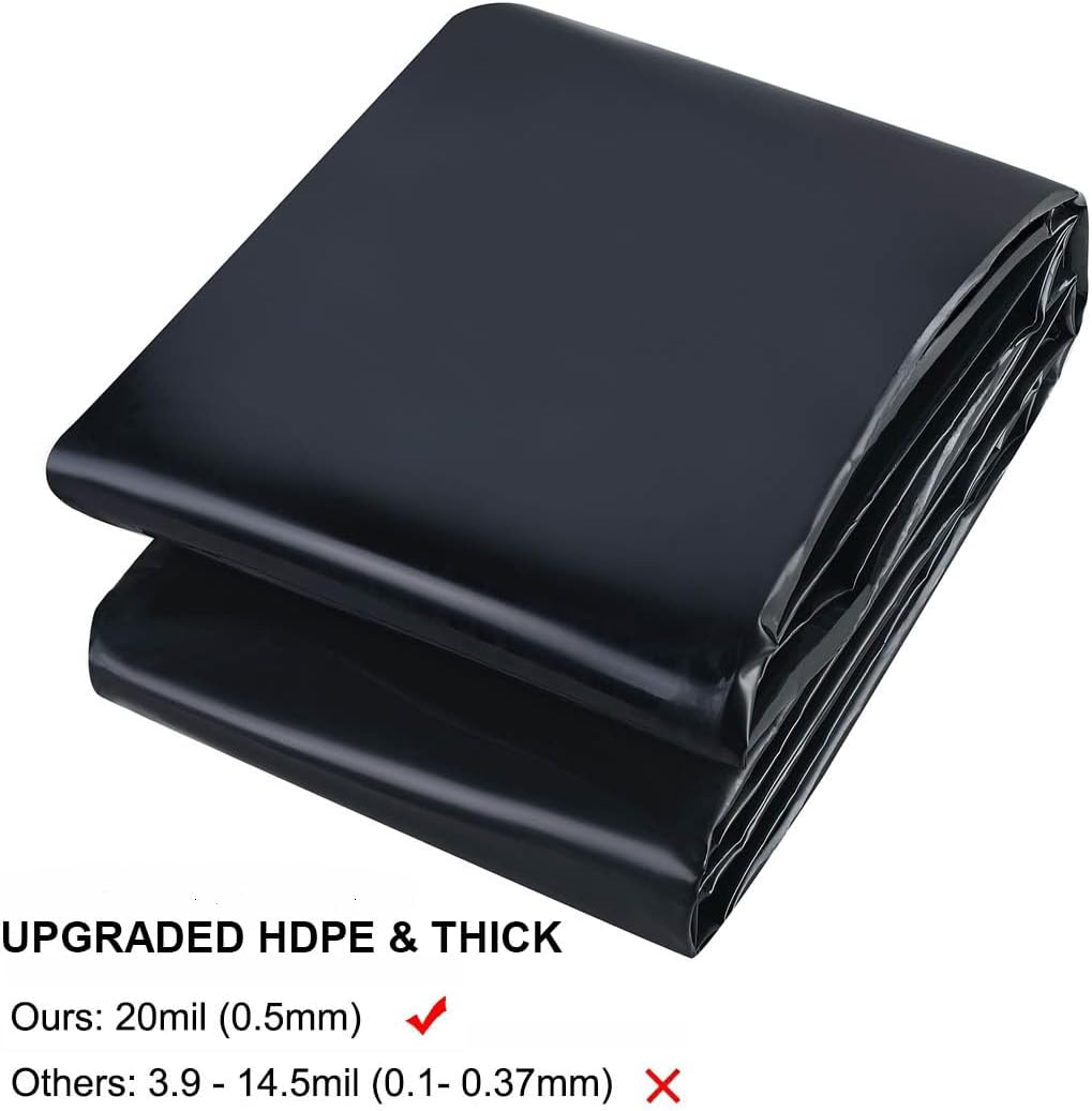 Small Pond Liner, 4 x 7 Feet 20 Mil Pond Liners for Outdoor Ponds