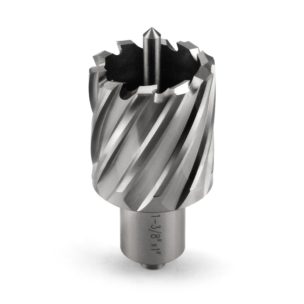 Annular Cutter JESTUOUS 1-3/8 Inch Cut Dia 3/4 Weldon Shank 1 Cut Depth