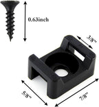 Saddle Type Cable Zip Tie Mounts Base Kit with Screw Hole,Set Strong 6 Inch Nylon Cable Ties and Screws Each 100