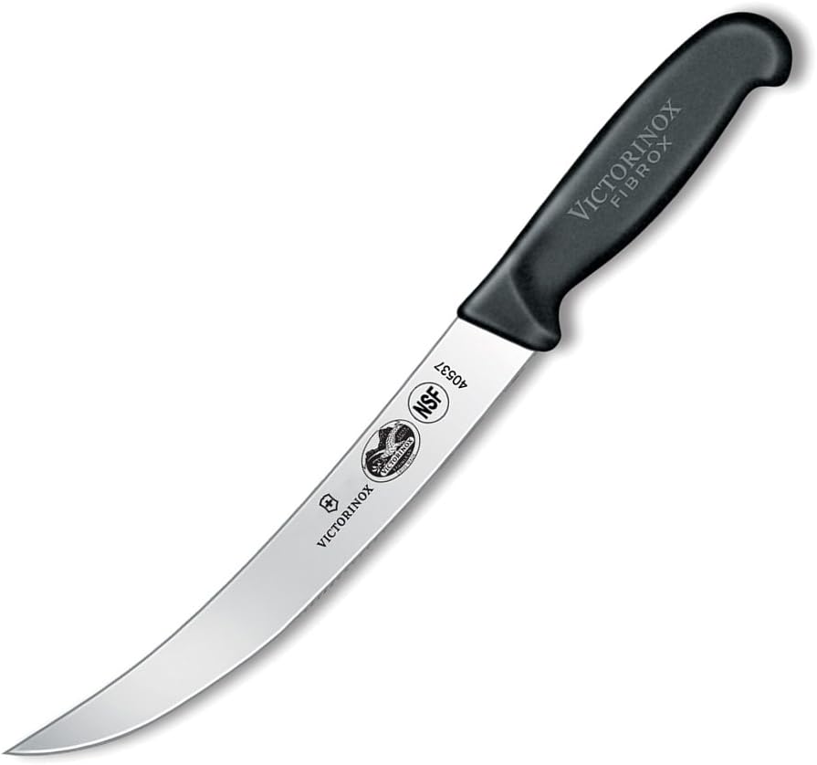 Fibrox 8-Inch Curved Breaking Knife - Pro Butcher Slicing Knife