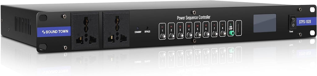 Rack-Mountable AC Power Conditioner/Sequencer with 10 Outlets, Protection, Voltage Display, for Stage, Studio, Home