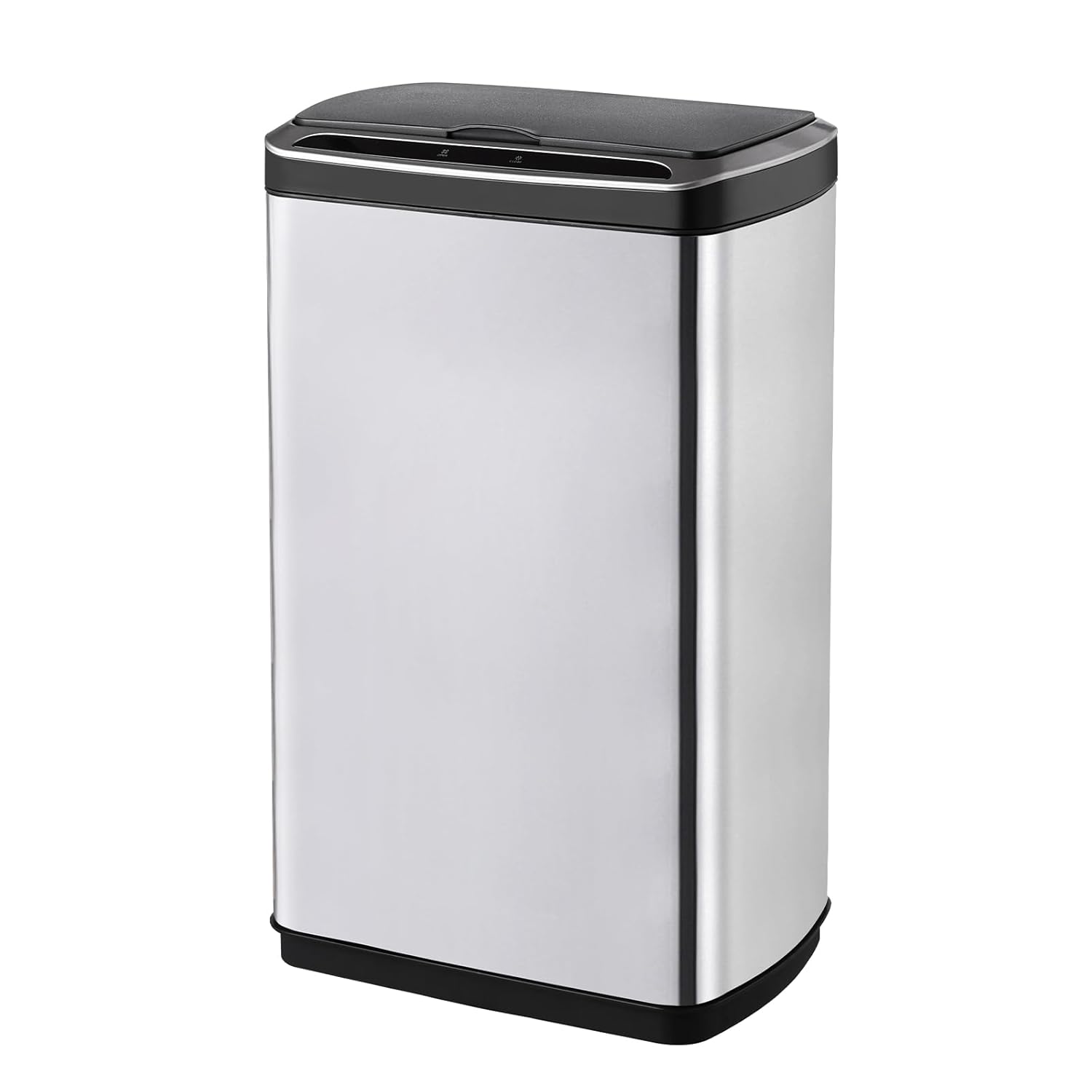 50 Liter / 13.2 Gallon Rectangular Kitchen Trash Can, Brushed Stainless Steel Finish Motion Sensor Trash Can