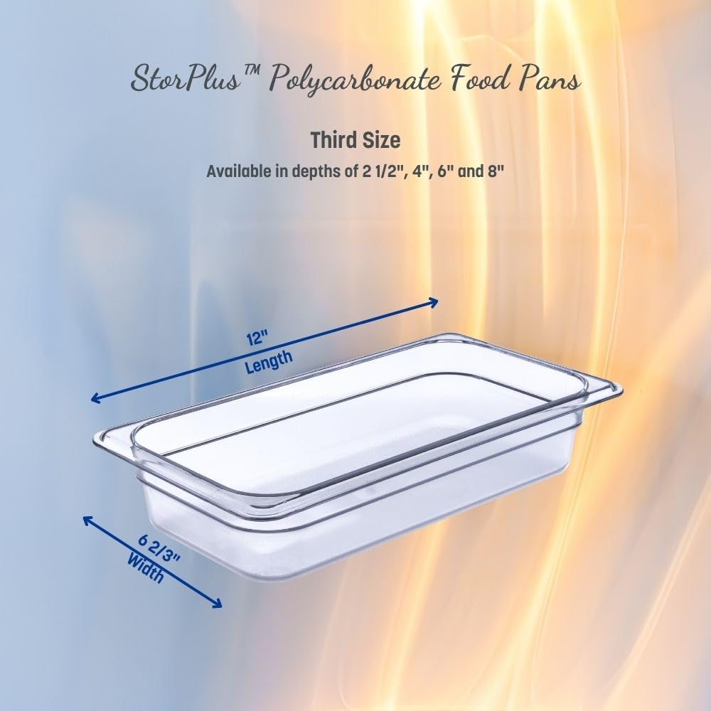 Carlisle StorPlus Polycarbonate Food Pan, 1/3 Size, 5.7 Qt, 1 Ct, Clear