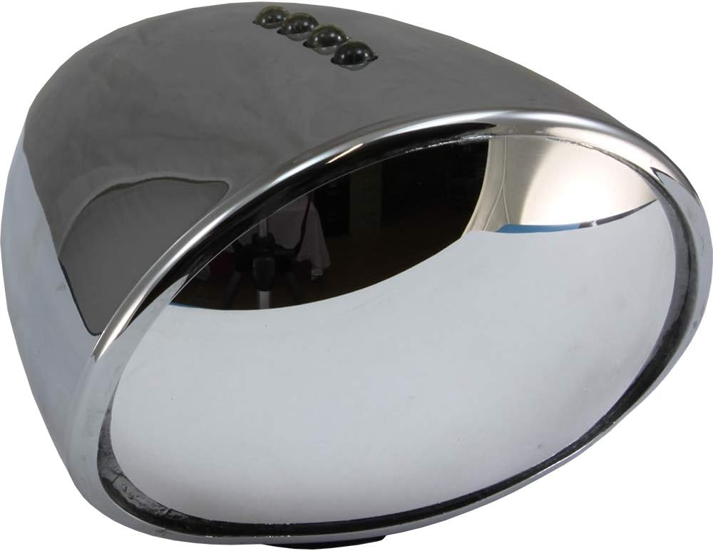 Chrome Pig Spotter Motorcycle Mirror Replacement with Integrated LED Turn Signal
