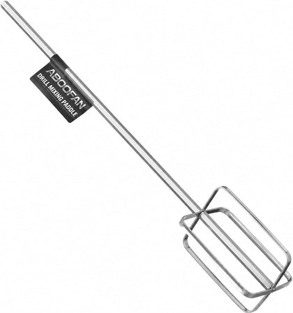 Paint Mixer for Drill, 15.7" Stainless Steel Mixing Paddle | Hex Shaft Attachment, 4-Blade Head, Rust-Proof, Easy to