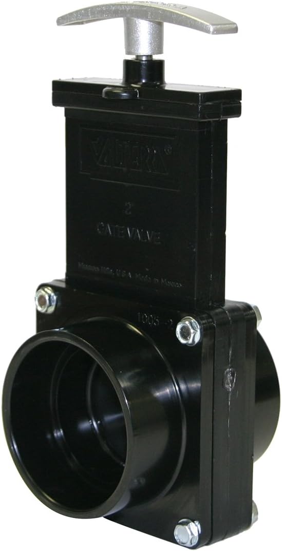 Valterra 7201M ABS Gate Valve, Black, 2" Slip, with Metal Handle
