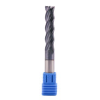 7/16" 4 Flute Solid Carbide Long Square End Mill, 4" OAL, AlTiN Coated