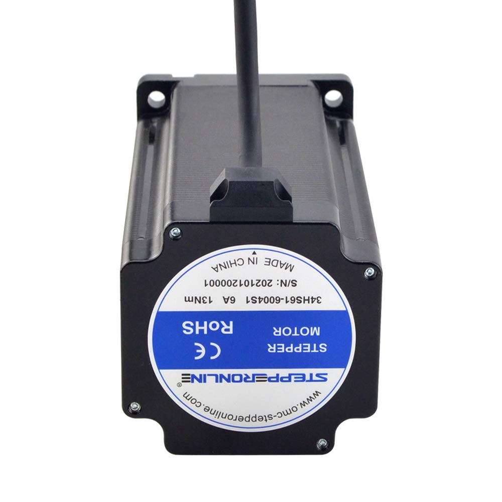STEPPERONLINE Nema 34 Stepper Motor 13.0Nm(1841.31oz.in) 6.0A 14mm Key-Way Shaft with 1m Cable