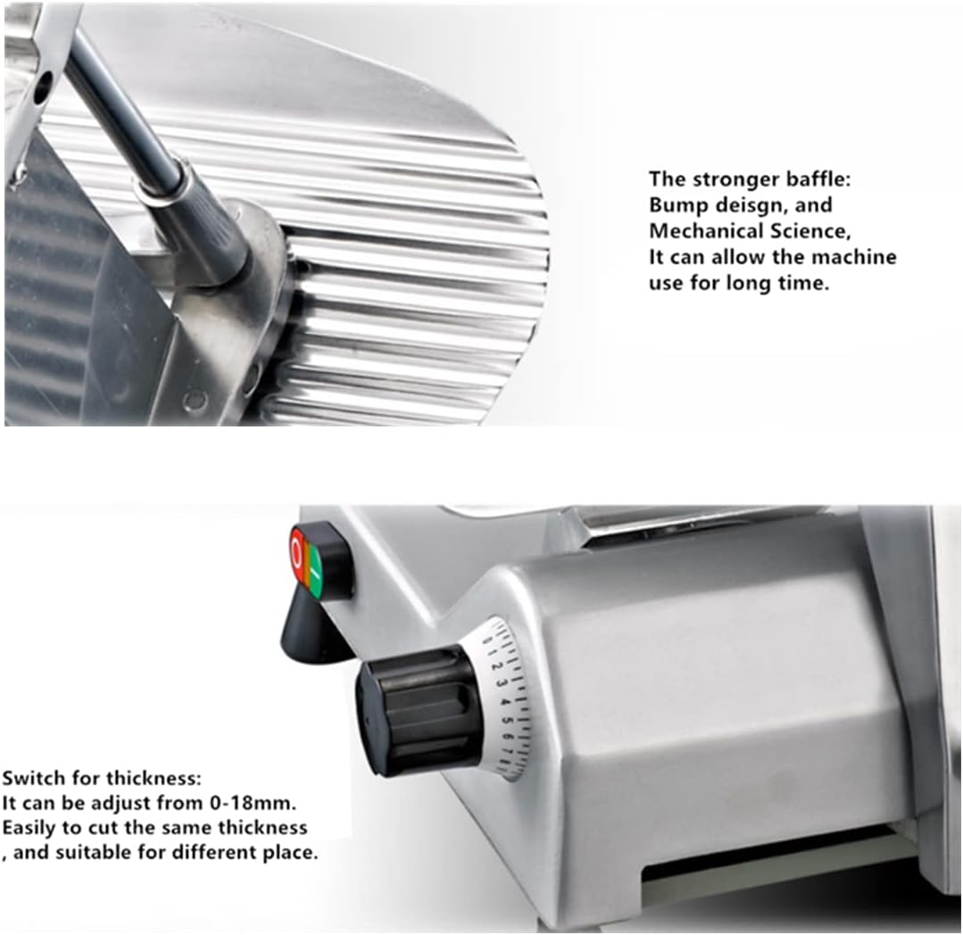 Semi-Automatic Meat Slicer Electric Deli Food Slicer-210W, Premium Carbon, Adjustable Thickness, Non-slip