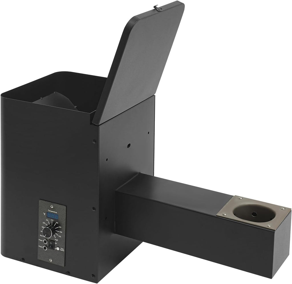 Vertical Pellet Hopper Side Firebox Mount Assembly Kit Electric Wood Pellet Smoker Hopper 180℉- 500℉ Temperature