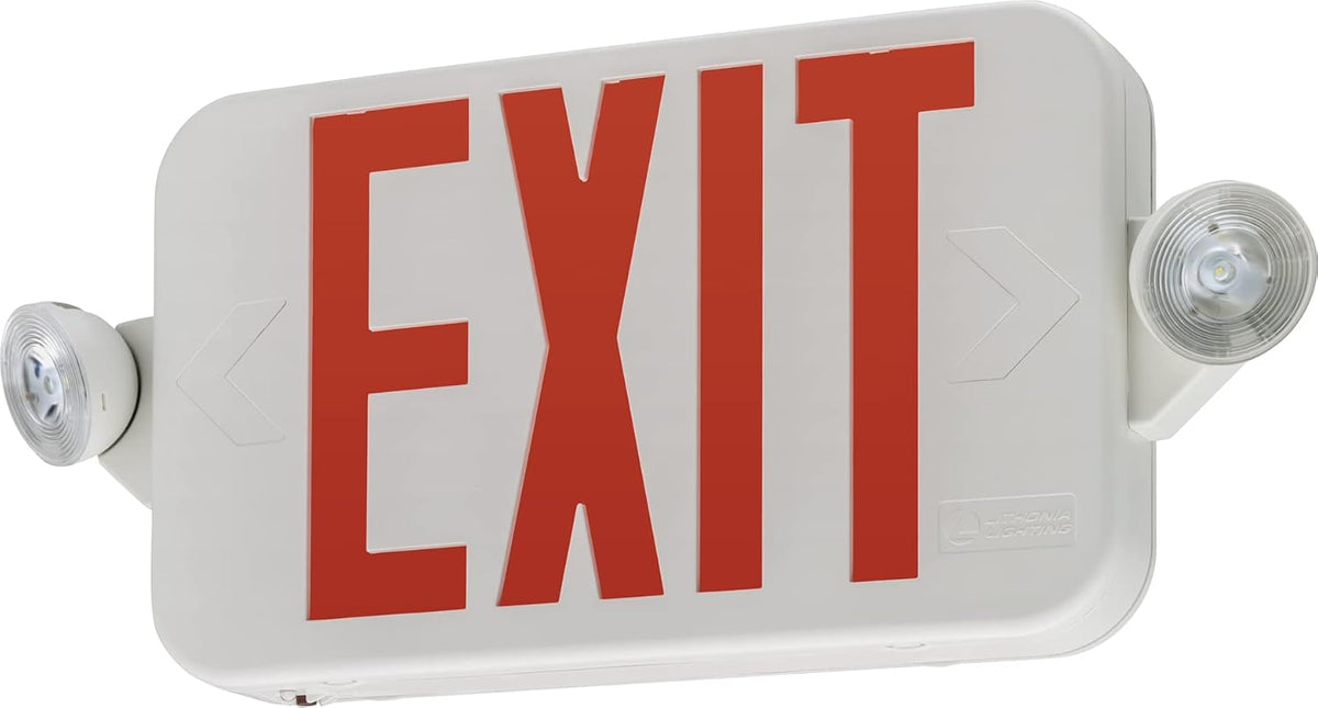 Basics LED Exit Sign and Emergency Light Combo, White