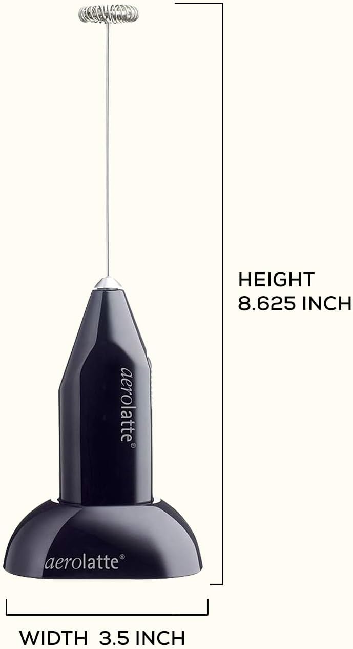 Milk Frother with Counter Stand, The Original Steam-Free Frother, Black