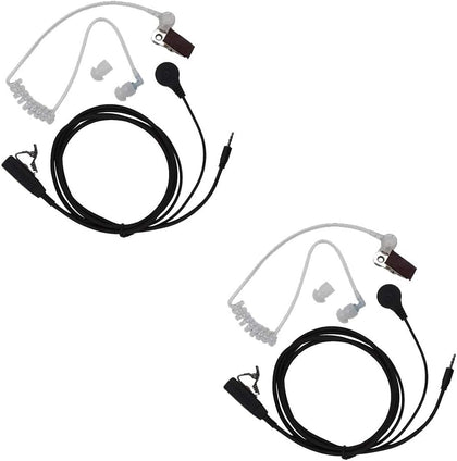 1-Pin Acoustic Tube Earpiece Compatible with Cobra CXT195 2-Pack | Surveillance Headset, PTT Mic, Covert, Comfort