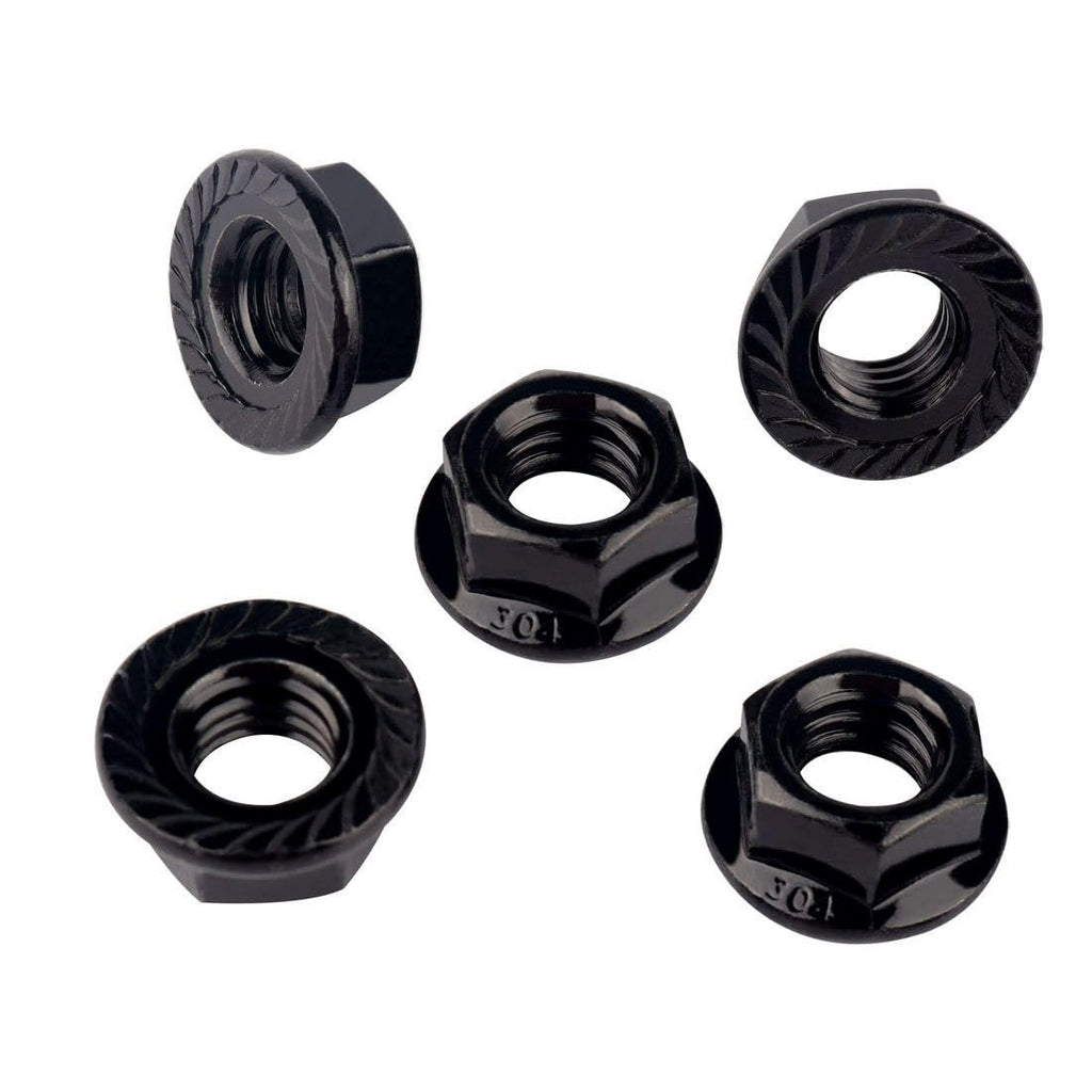 5/16-18 Serrated Flange Hex Lock Nuts 304 Stainless Steel, 40PCS Black