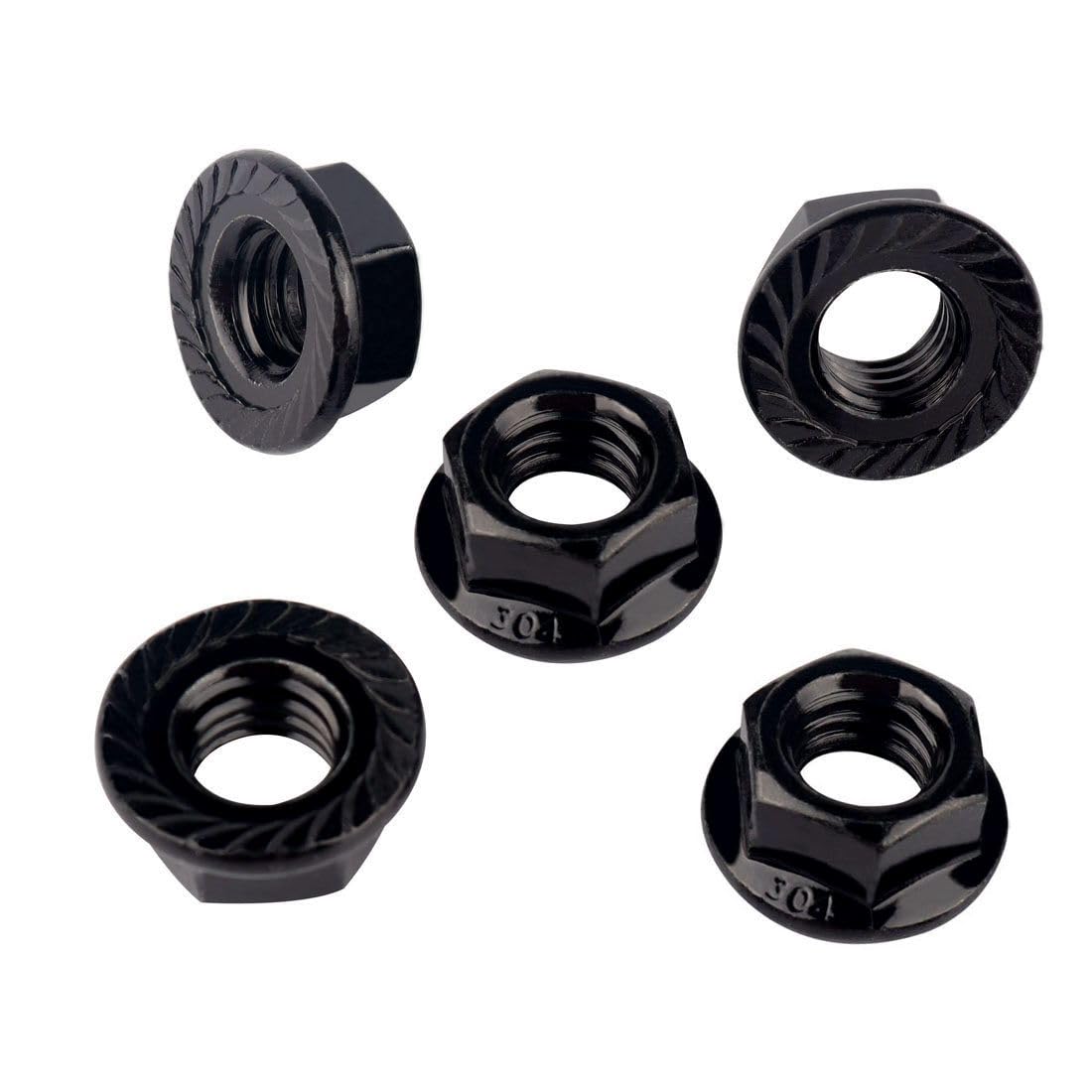 5/16-18 Serrated Flange Hex Lock Nuts 304 Stainless Steel, 40PCS Black