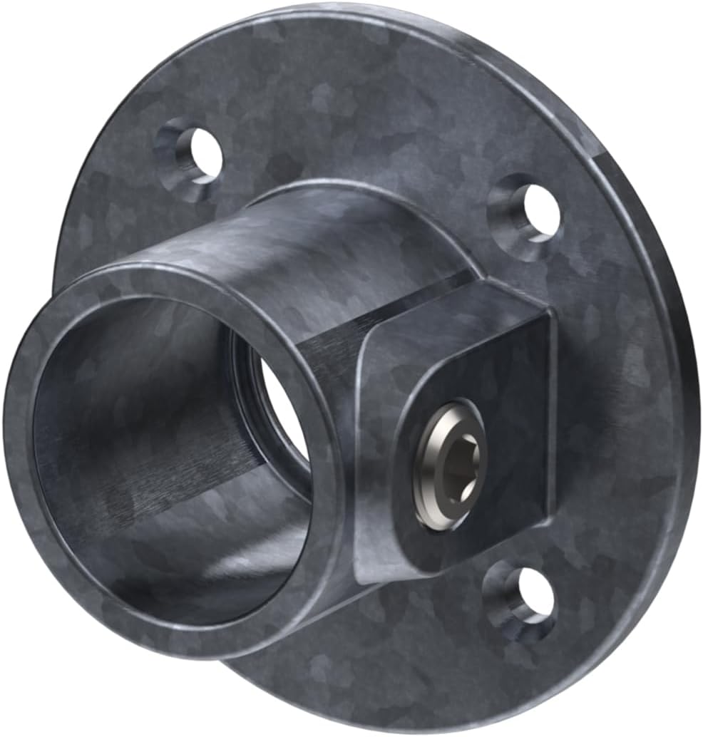 Safety Rail Co. Modular Galvanized Pipe Fitting System - Flange - for 1-1/2in Pipes