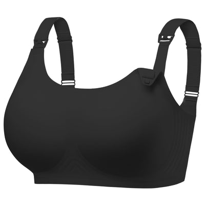 Seamless Nursing Bras for Women，No Underwire Push Up Jelly Bralettes Black