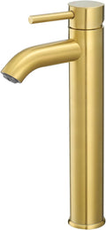 Vessel Sink Faucet Brushed Gold Tall Bathroom Faucets Single Handle One Hole Rv Vanity Lavatory Bathroom Sink Faucet