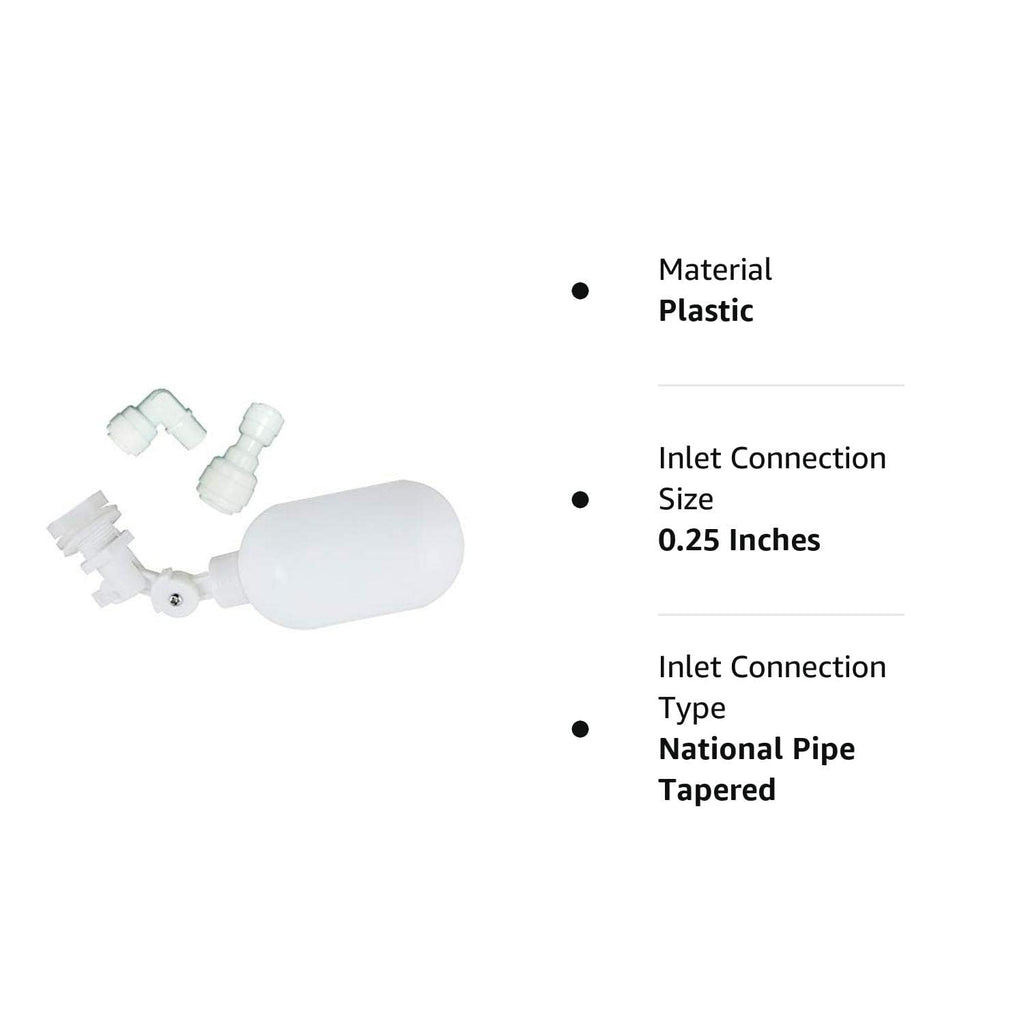 Malida Water Filter Float Ball Valve,or Fish Aquarium Uses 1/4 Inch Supply Tube.