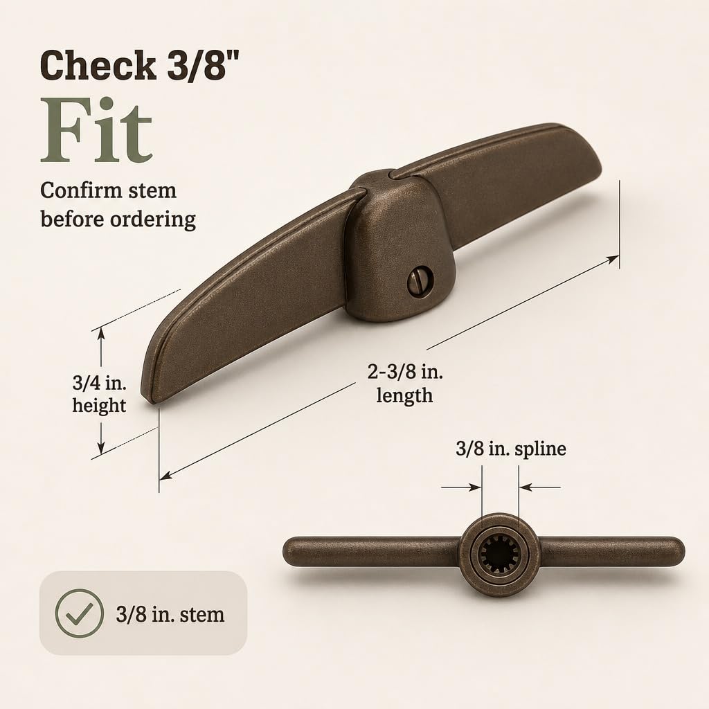 H 3625 3/8 In. Bronze Tee Handle Casement Operator (2 Pack)