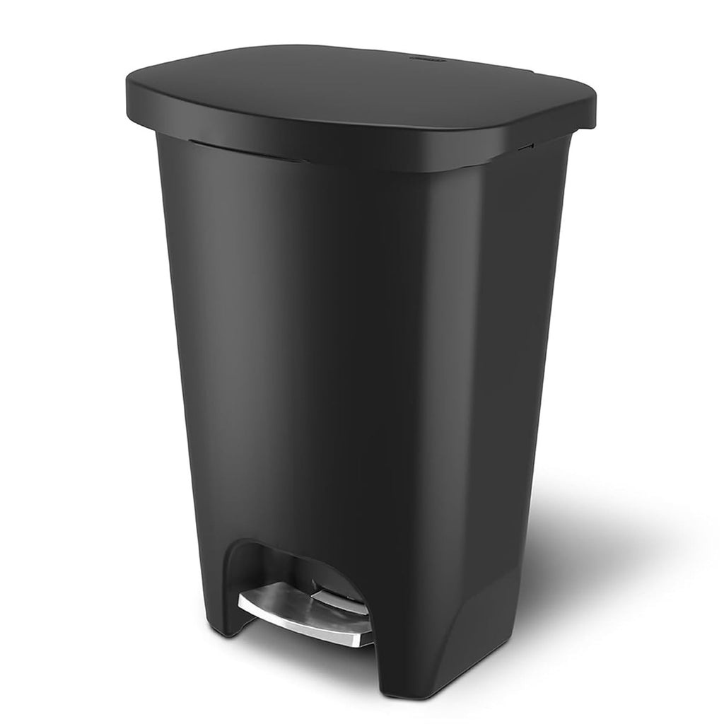 Premium Trash Can with Clorox Odor Protection, 13 Gallon, Black | Plastic Kitchen Waste Bin | Hands Free with