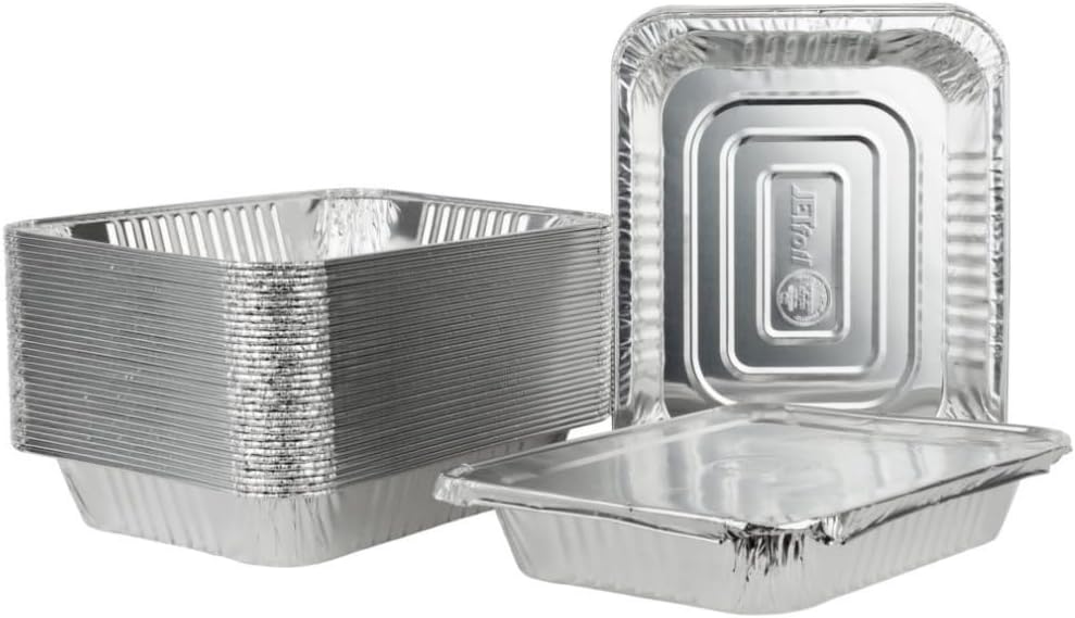 Jetfoil Aluminum Foil Pan with Lids | Half Size Deep Container Steam Table Pans Cooking Accessory | Excellent for