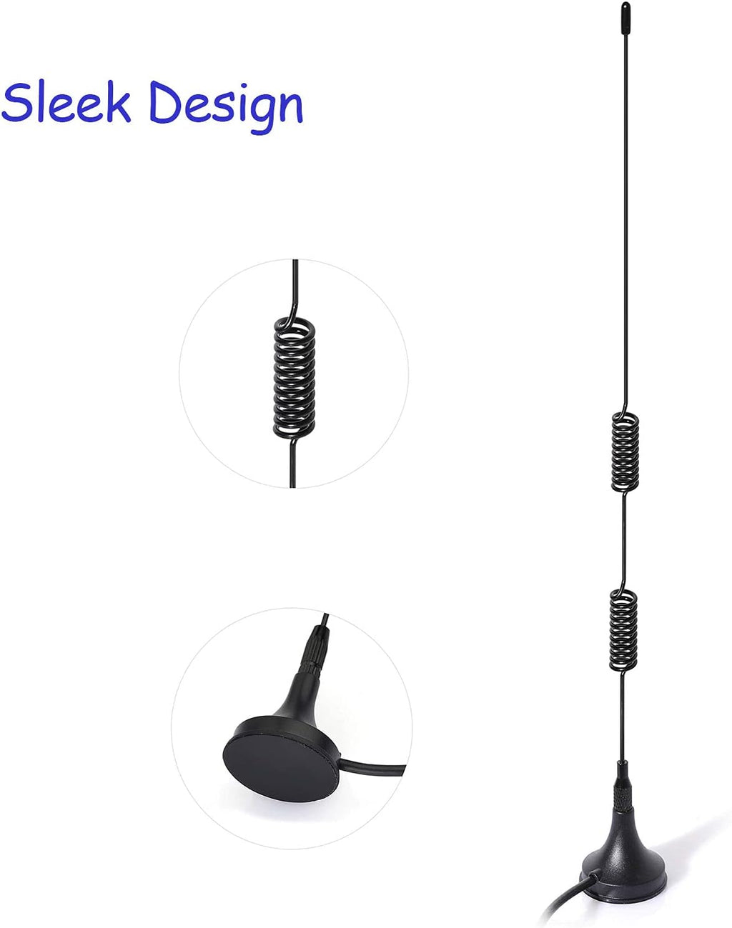 VHF UHF 136-174MHz 400-470MHz Ham Radio Antenna Magnetic Base | SMA Female Dual Band Antenna for Wouxun BaoFeng