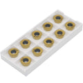 10pcs Carbide Milling Insert RPMT1204 （ R6）Round,CNC Milling Machine Indexable Milling Insert,Tungsten Steel Surface Golden Coating, Very Suitable for Processing Steel and Stainless Steel.