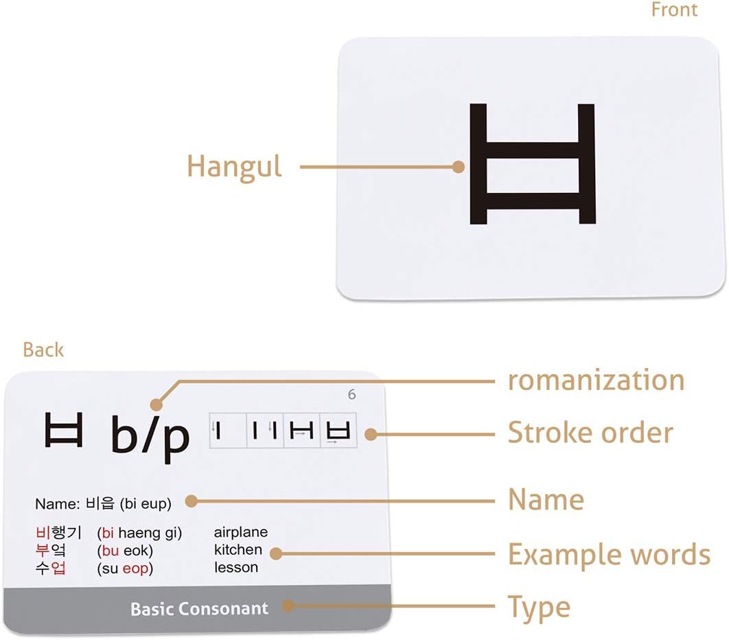 Korean Alphabet - Hangul Flashcards | Learn All Consonants & Vowels | Perfect for Self-Study, Beginners & Teachers |