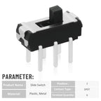 WMYCONGCONG 50 Pcs 6 Pin 2 Position DPDT Vertical Micro Slide Switch for for DIY Electronics Project