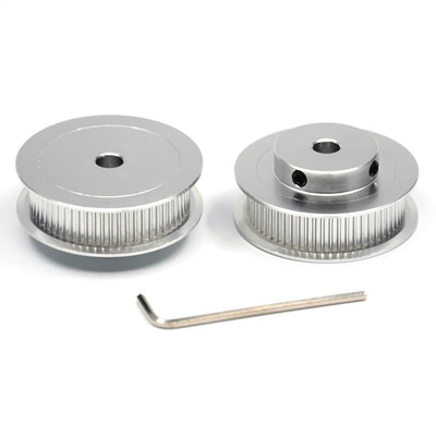 ReliaBot 2PCs Aluminum 2GT Timing Pulley 60 Teeth Bore 6.35mm for 3D Printer CNC Machine 10mm Width 2GT Timing Belt