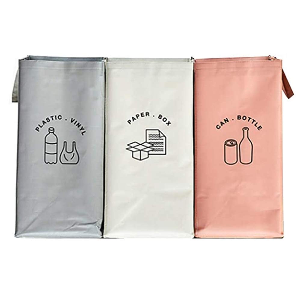 Separate Recycling Waste Bin Bags for Kitchen Home Recycle Garbage Trash Sorting Bins Organizer Waterproof Baskets