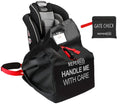 Car Seat Travel Bag for Airplane, Black and Green, 33" H x 18" W x 18" D, Fits Most Convertible, Booster and Infant