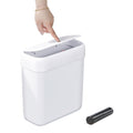Bathroom Small Trash Can with Lid,10L / 2.7 Gallon Slim Garbage Bin Wastebasket with Press Top Lid for