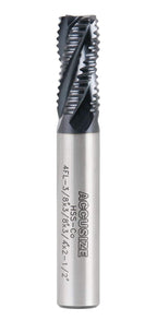 Accusize Industrial Tools Standard Tooth M42 8% Cobalt TiAlN Roughing End Mill, 3/8" Diameter, 3/8" Shank Diameter, 3/4" Flute Length, 1102-0038