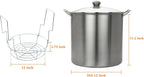 21.5Qt Stainless Steel Canning Pot with Rack, Water & Steam Canner, Large