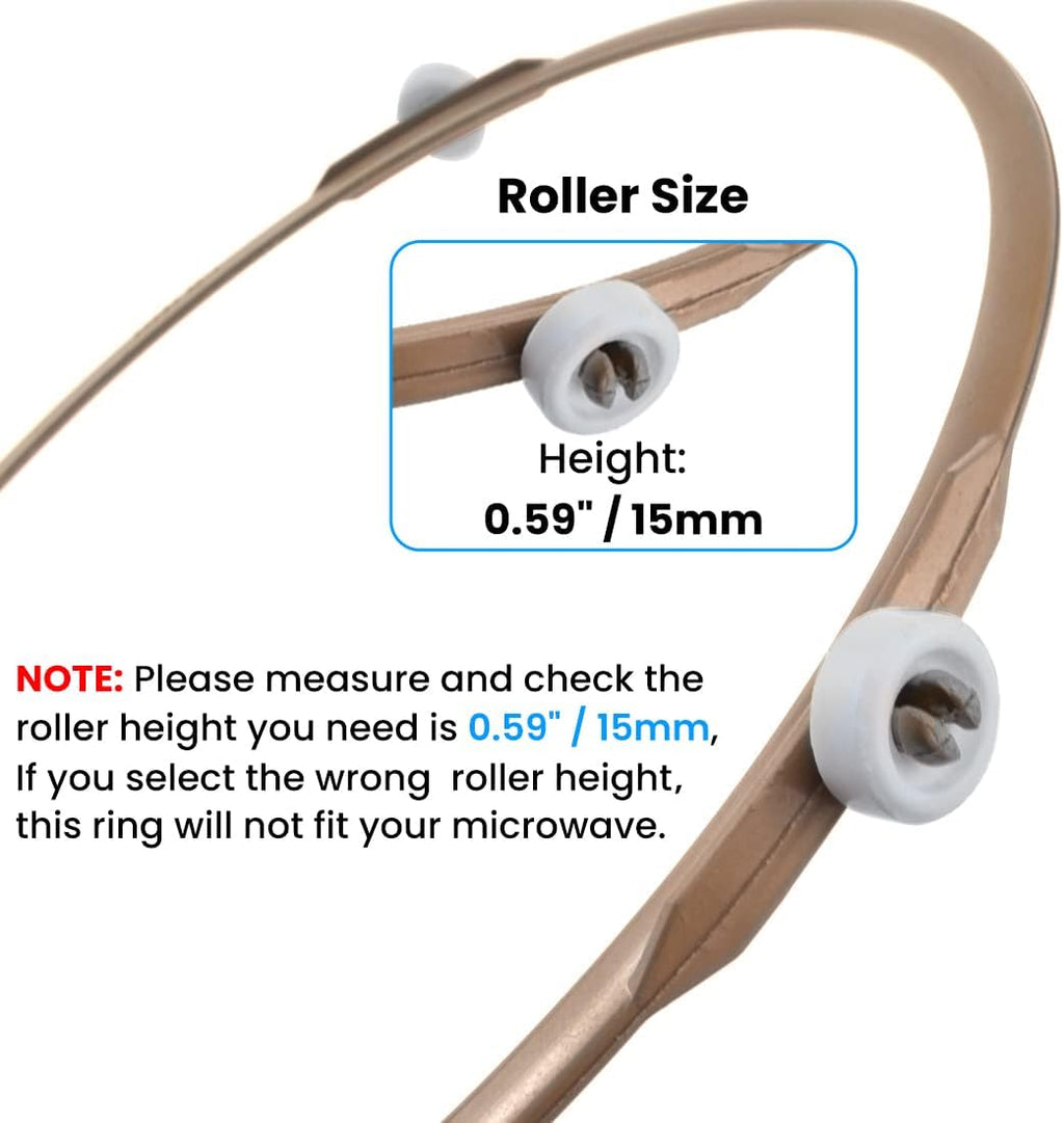 8.7" Microwave Turntable Ring with 15mm Rollers | Ring Outer Diamater 8.7" / 221mm, Rollers Height 15mm, 1 Pack