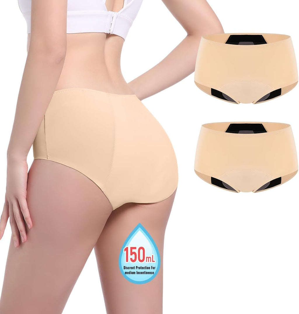 Carer Incontinence Underwear for Women Washable 150ml High Absorbent Leak Proof Underwear for Women Bladder Leak