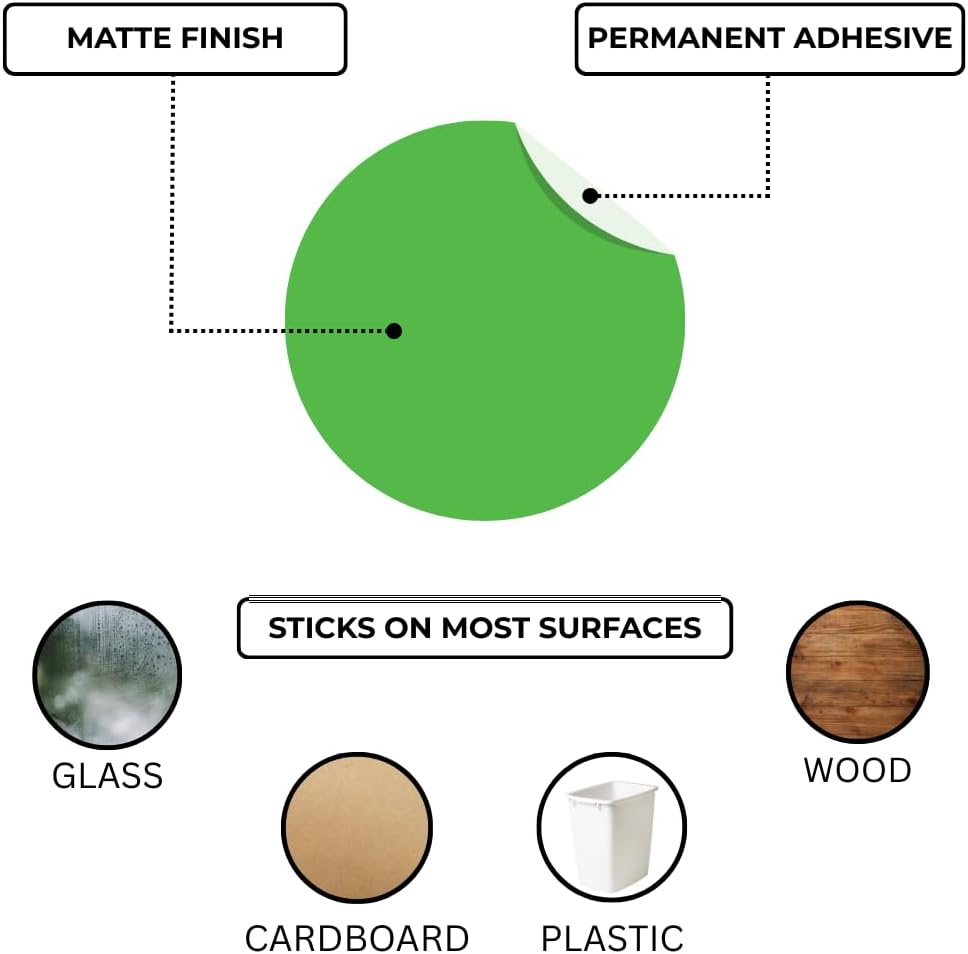 Dot Stickers, 1/2 Inch Green, 1000/ Box