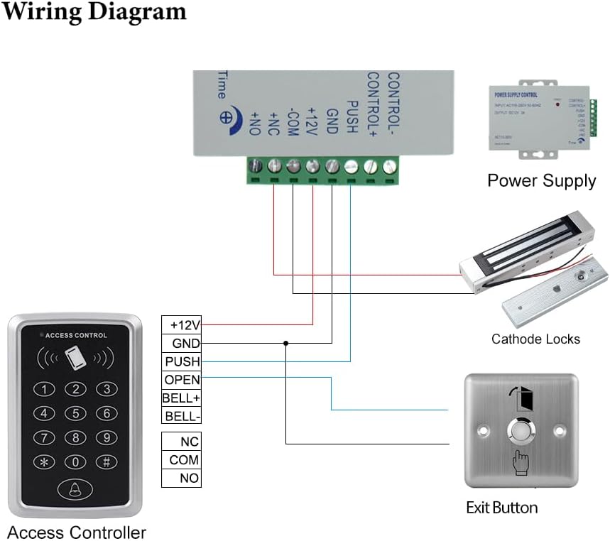Security Access Control System kit Card Swipe, keypad Door Lock, 1000 User Capacity, smart Door Opener, 180kg /350LBs