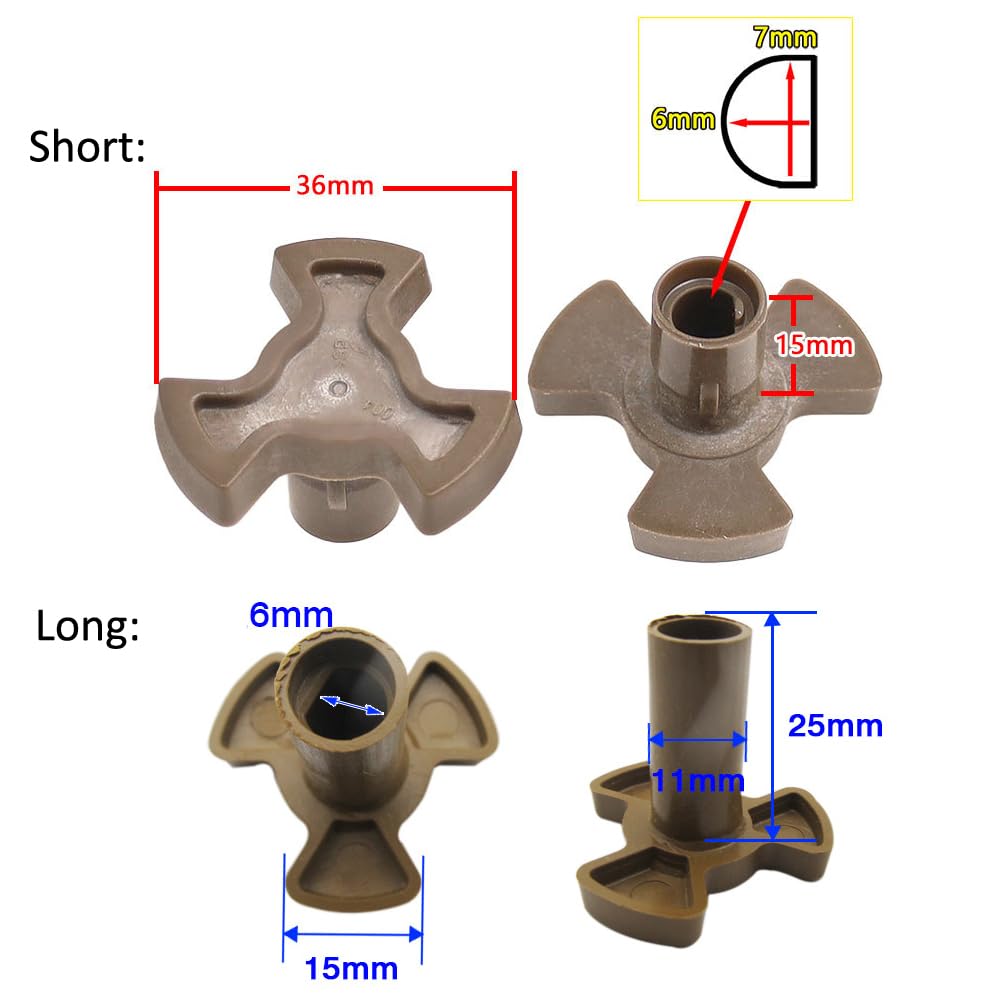 RecDec 6 Pack Microwave Motor Turntable Coupler Replacement