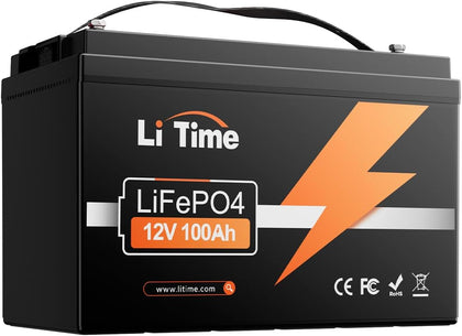 12V 100Ah Group 31 LiFePO4 Deep Cycle Battery for RV Marine Solar | 100A BMS, Max. 15000 Cycles at 60% DOD, IP65