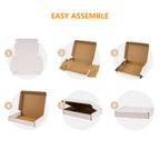 50 Pack 9x6x2 Shipping Boxes, White Corrugated Cardboard Packaging Box for Small Business