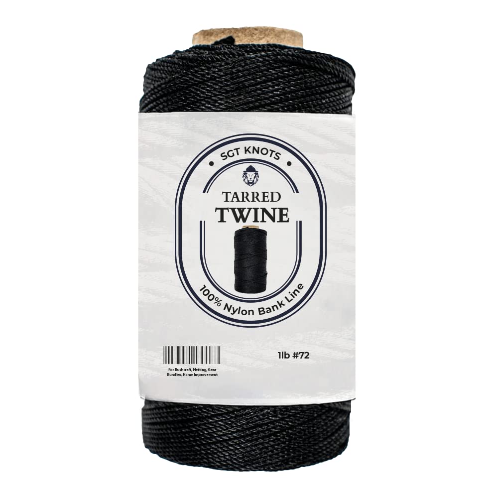 Tarred Twine Cord for Bushcraft, Nylon Bank Line - #72-1 lb