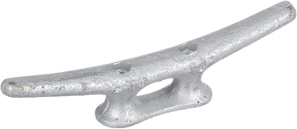 Seachoice Open Base Dock Cleat, Galvanized Gray Iron, 10 In.